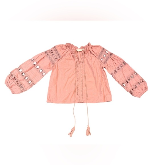 Anthropologie ForeverThatGirl Long-SleeveV-NeckPeasant Blouse Size Medium - Picture 4 of 11